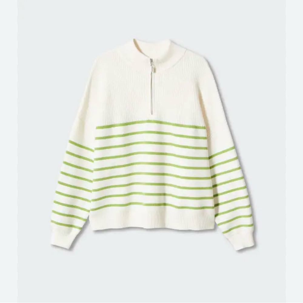 MANGO striped polo-neck sweater size L